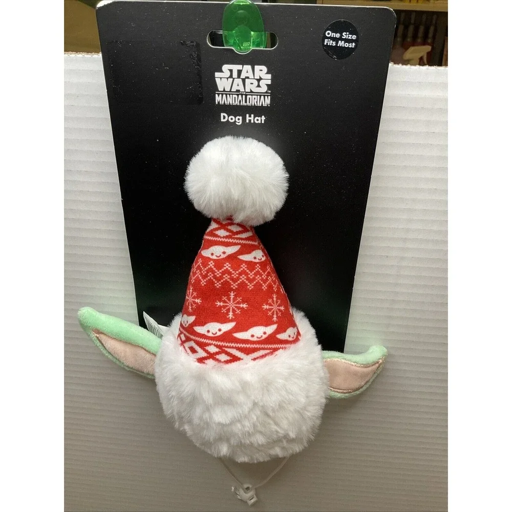 Star Wars Mandalorian Yoda Ears Christmas Santa Dog Hat New One Size Fits Most